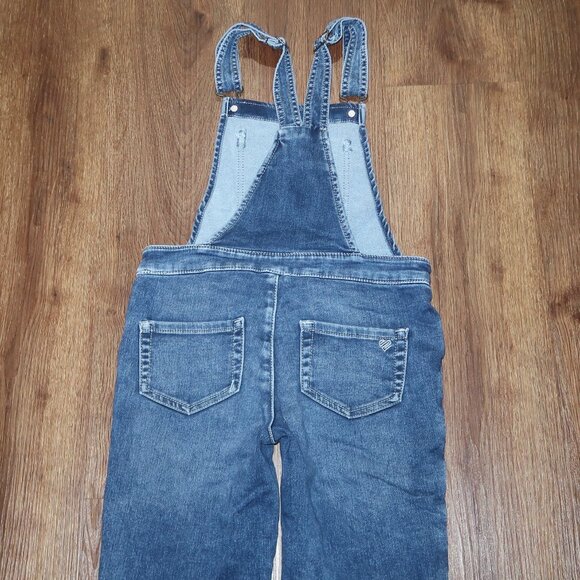 Girls Justice Stretch Denim Blue Jean Overalls Adjustable Straps Skinny Leg 12 - Picture 4 of 5